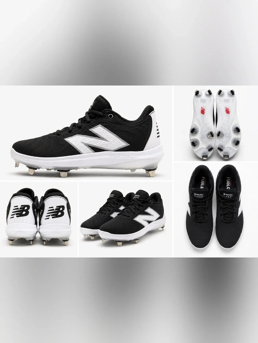 New Balance Unisex Black & White FuelCell Metal-Cleat Athletic Shoes